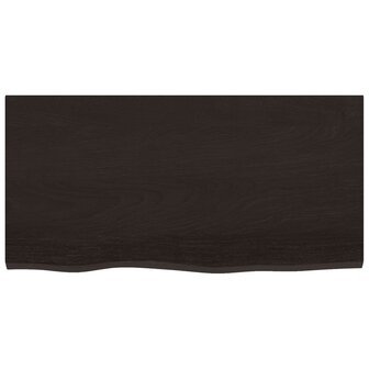 Wastafelblad 80x40x2 cm behandeld massief hout donkerbruin 3