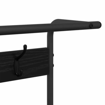 Kapstok met plank Zwart eiken 95 x 34 x 184 cm Bewerkt hout 9