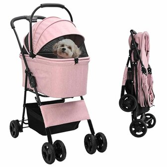 Opvouwbare Huisdierenwagen Roze 81 x 47 x 99 cm Oxford stof 1