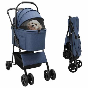 Opvouwbare Huisdierenwagen Blauw 81 x 47 x 99 cm Oxford stof 1