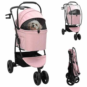 Opvouwbare Huisdierenwagen Roze 78 x 54 x 101 cm Oxford stof 1