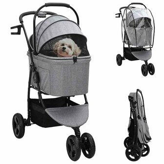 Opvouwbare Huisdierenwagen Grijs 78 x 54 x 101 cm Oxford stof 1