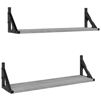Wandschappen 2 st 60x15x15,5 cm grijs sonoma eikenkleurig 2