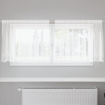 Gordijnen met gordijnen Bloemen Wit 200 x 80 cm Polyester 1
