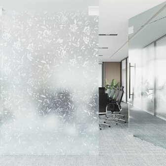 Raamfolies 4 st mat bloemenpatroon PVC 3