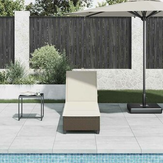 Ligstoel met kussens bruin 55x200x25,5cm polyrotan 3