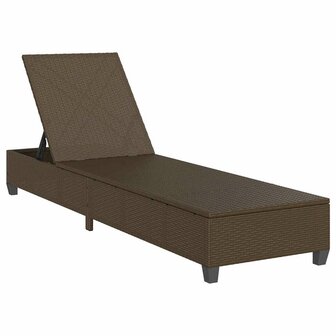 Ligstoel met kussens bruin 55x200x25,5cm polyrotan 4