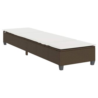 Ligstoel met kussens bruin 55x200x25,5cm polyrotan 5