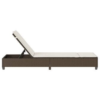 Ligstoel met kussens bruin 55x200x25,5cm polyrotan 7