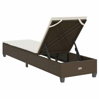 Ligstoel met kussens bruin 55x200x25,5cm polyrotan 8