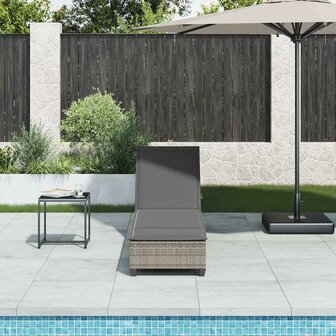 Ligstoel met kussens grijs 55x200x25,5cm polyrotan 3