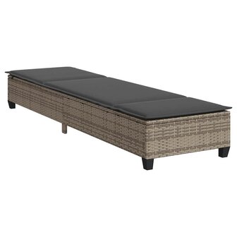 Ligstoel met kussens grijs 55x200x25,5cm polyrotan 5