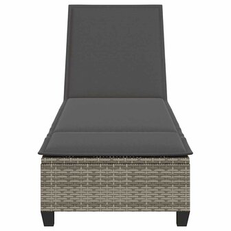 Ligstoel met kussens grijs 55x200x25,5cm polyrotan 6