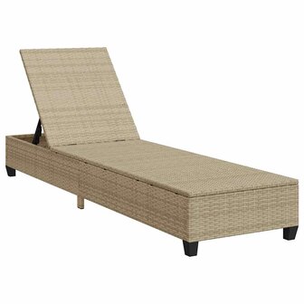 Ligstoel met kussens beige 55x200x25,5cm polyrotan 4