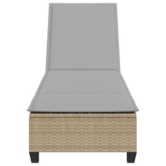 Ligstoel met kussens beige 55x200x25,5cm polyrotan 6