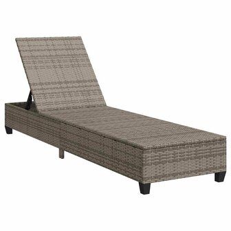 Ligstoel met kussens grijs 55x200x25,5cm polyrotan 4