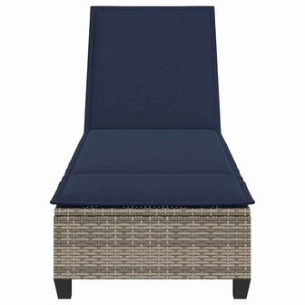 Ligstoel met kussens grijs 55x200x25,5cm polyrotan 6