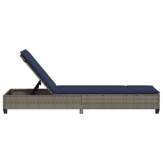 Ligstoel met kussens grijs 55x200x25,5cm polyrotan 7