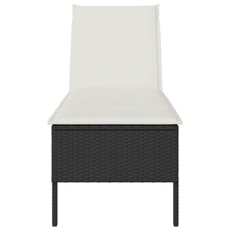 Ligstoel met kussen zwart 55x200x44cm polyrotan 5