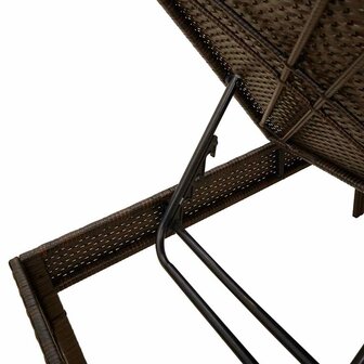 Ligstoel met kussen bruin 55x200x44cm polyrotan 9