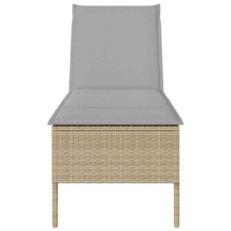 Ligstoel met kussen beige 55x200x44cm polyrotan 5