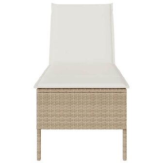 Ligstoel met kussen beige 55x200x44cm polyrotan 5