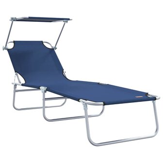 Ligstoel 2-persoon 2 pcs Blauw 58 x 188 x 77cm Stof 4