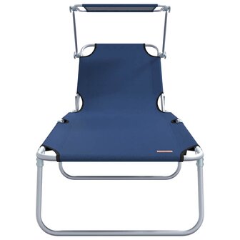 Ligstoel 2-persoon 2 pcs Blauw 58 x 188 x 77cm Stof 5