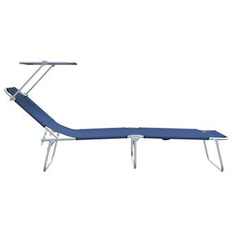 Ligstoel 2-persoon 2 pcs Blauw 58 x 188 x 77cm Stof 6