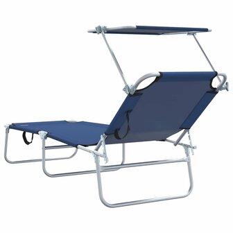Ligstoel 2-persoon 2 pcs Blauw 58 x 188 x 77cm Stof 7