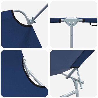 Ligstoel 2-persoon 2 pcs Blauw 58 x 188 x 77cm Stof 8