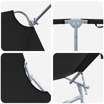 Ligstoel 2-persoon 2 pcs Zwart 58 x 188 x 77cm Stof 8