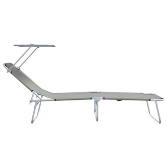 Vouwbare Ligbedden 2 Stuks Met Luifel Grijs 600D Oxford Stof 5