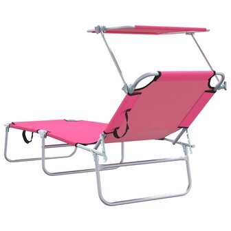 Ligstoel 2-persoon 2 pcs Roze 58 x 188 x 77cm Stof 7
