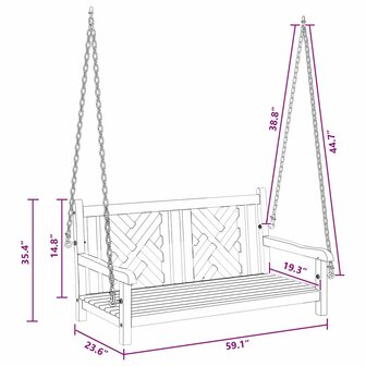 Schommelbank Anders Bruin 114 x 60 x 64 cm Massief teakhout 8