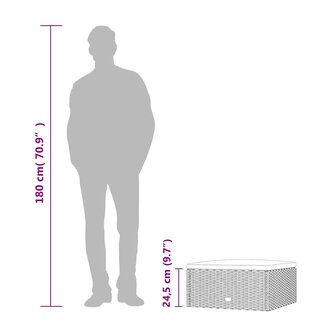 Voetensteun met kussen poly rattan zwart 8