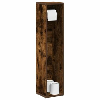 Badkamerkast met rolhouder gerookt eiken 20,5x20x90 cm 1