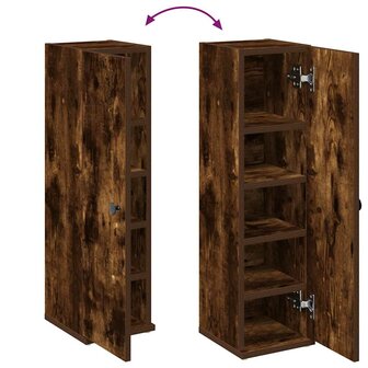 Badkamerkast met rolhouder 20,5x22x72 cm gerookt eikenkleurig 8