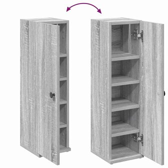 Badkamerkast met rolhouder 20,5x22x72 cm grijs sonoma eiken 8