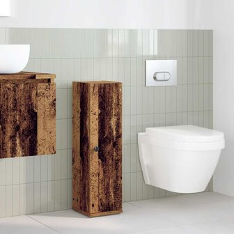 Badkamerkast met rolhouder 20,5x22x72 cm oud houtkleurig 3