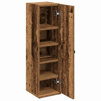 Badkamerkast met rolhouder 20,5x22x72 cm oud houtkleurig 5