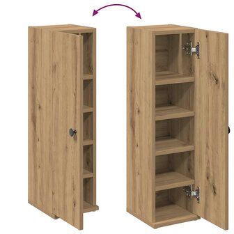 Badkamerkast met rolhouder 20,5x22x72 cm artisanaal eikenkleur 8
