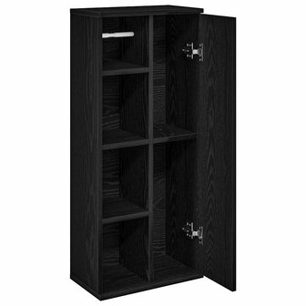 Badkamerkast met rolhouder 39x22x90 cm zwart 5