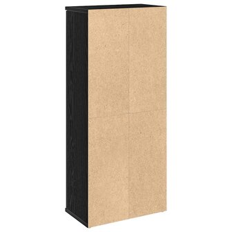 Badkamerkast met rolhouder 39x22x90 cm zwart 7