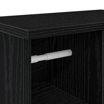 Badkamerkast met rolhouder 39x22x90 cm zwart 9