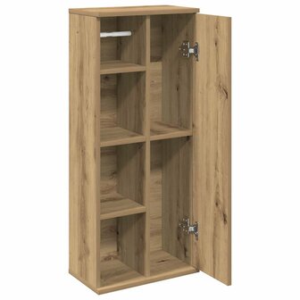 Badkamerkast met rolhouder 39x22x90 cm artisanaal eikenkleur 5