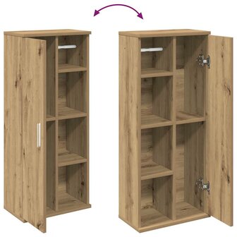 Badkamerkast met rolhouder 39x22x90 cm artisanaal eikenkleur 8