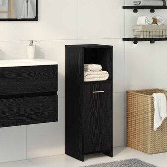 Badkamerkast Zwart Eiken 30x30x95 cm Bewerkt Hout 1