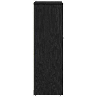 Badkamerkast Zwart Eiken 30x30x95 cm Bewerkt Hout 7