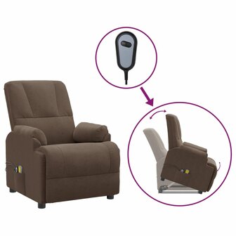 Sta-op-massagestoel kunstsu&egrave;de bruin 2